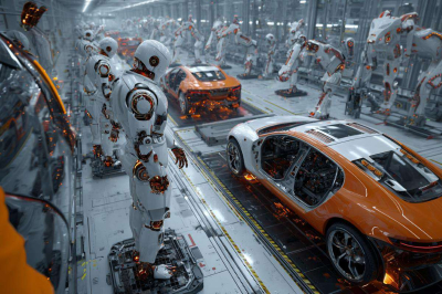 В Китае человекоподобные роботы производят аккумуляторы для электрокаров