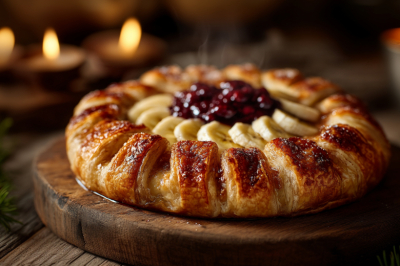 Слоеный пирог за 30 минут &mdash; банан, ягоды и секрет хрустящей корочки для чая