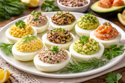 5 самых вкусных начинок для фаршированных яиц &mdash; гости съедят первыми. Пасхальные рецепты