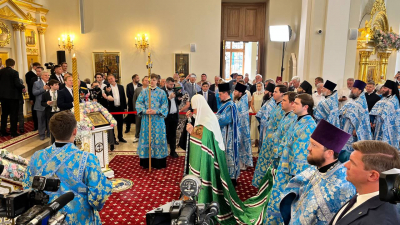Храм Николы Тульского в Казани принял первую службу после реставрации: его освящает Патриарх Кирилл